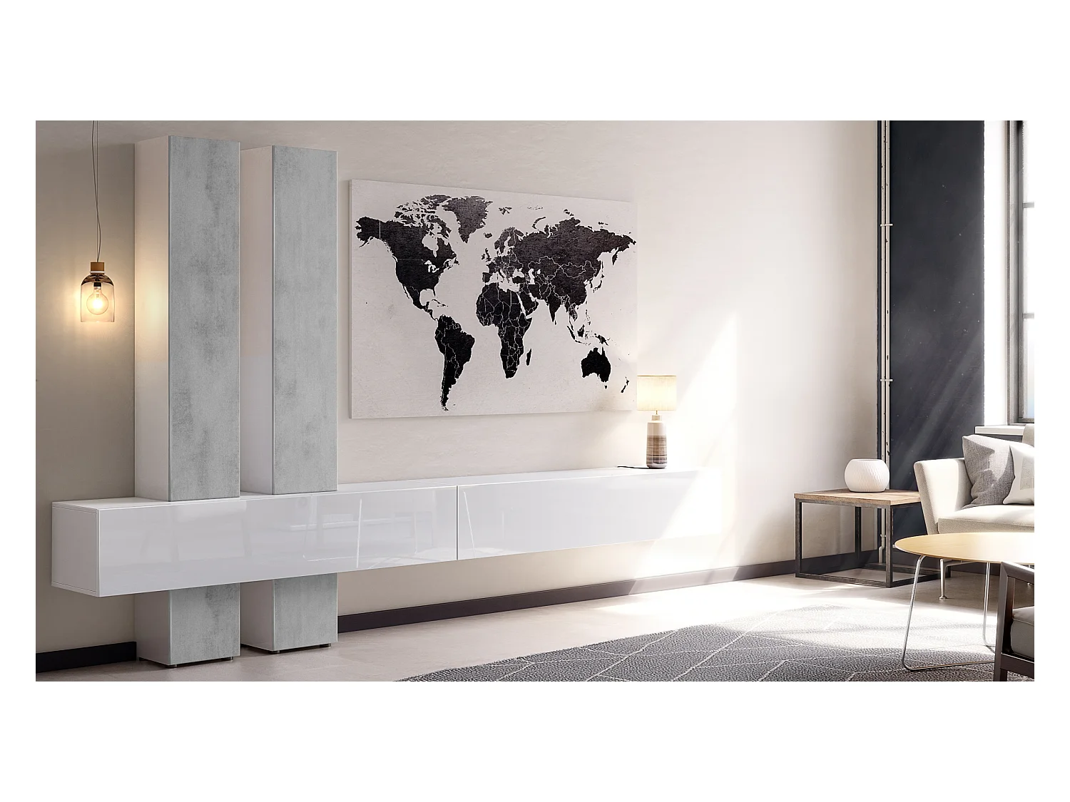 WOHNWAND Moja Türen in Beton Oxid Optik