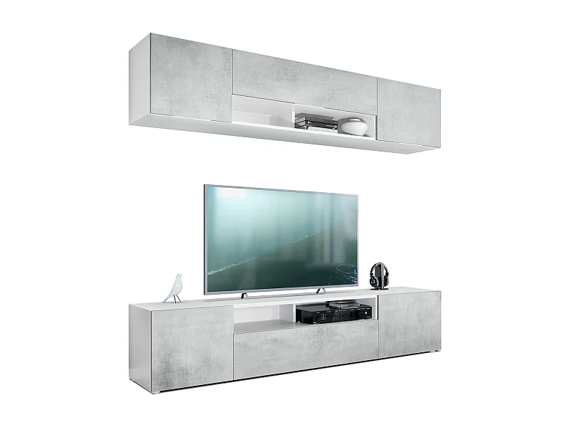 WOHNWAND Mogan Fronten in Beton Oxid Optik