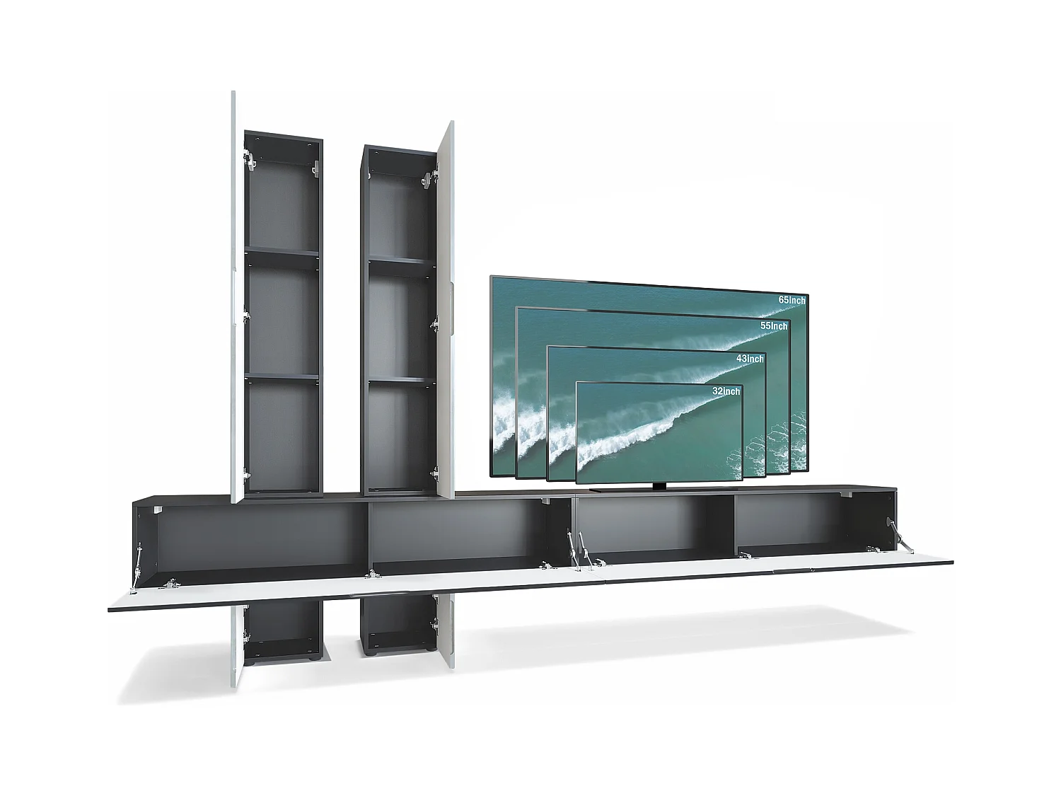 WOHNWAND Moja Türen in Schwarz matt