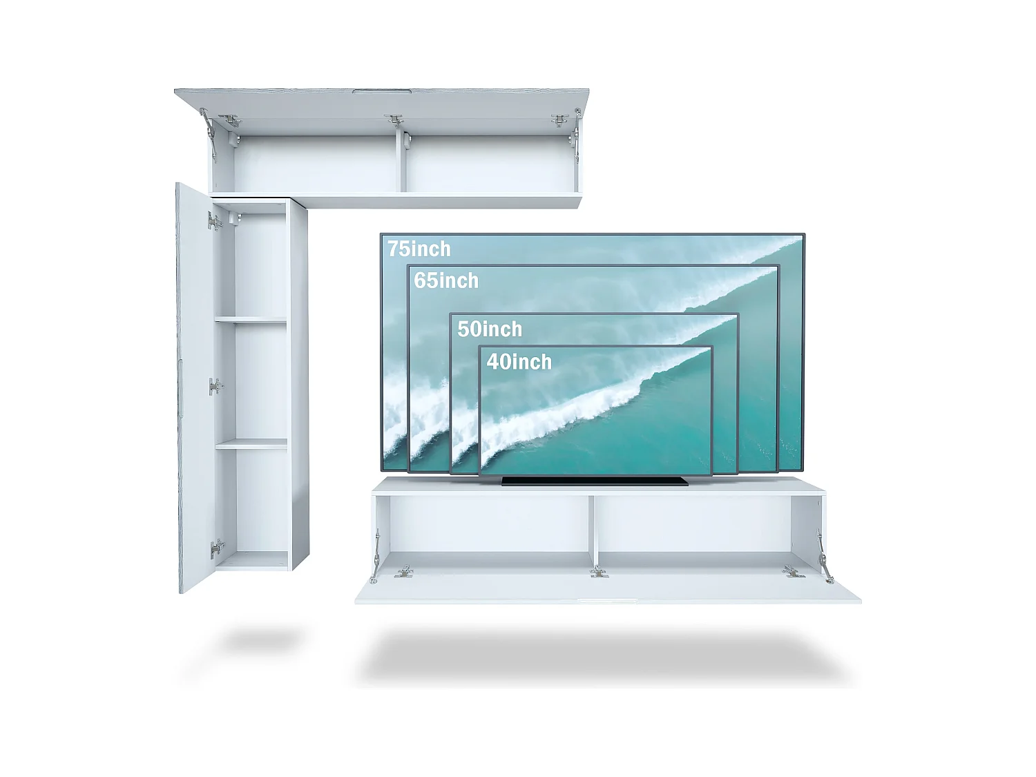 WOHNWAND Taurito Fronten in Schwarz Hochglanz