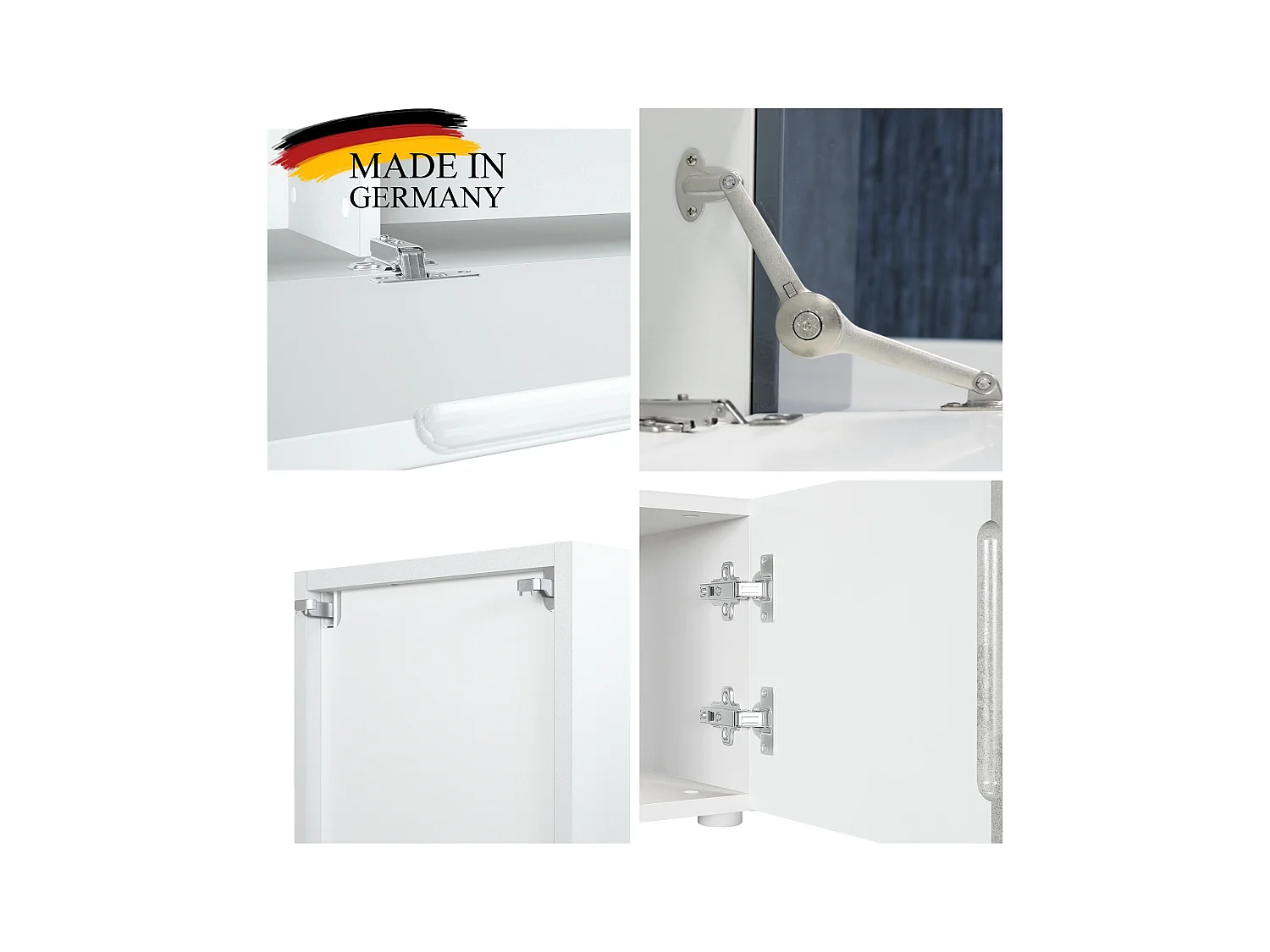 Meuble-paroi Moja de  - Blanc mat & blanc/blanc mat - Meuble-paroi moderne pour votre salon (LxHxP) 330 x 204 x 39 cm