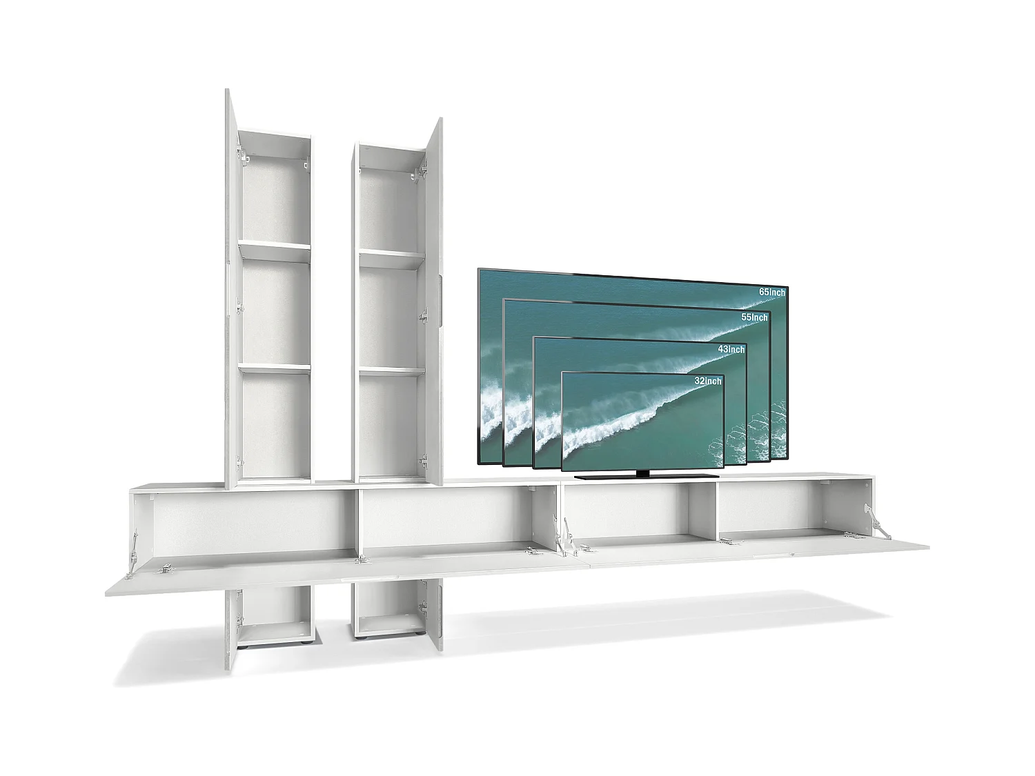 WOHNWAND Moja Türen in Bordeaux Hochglanz