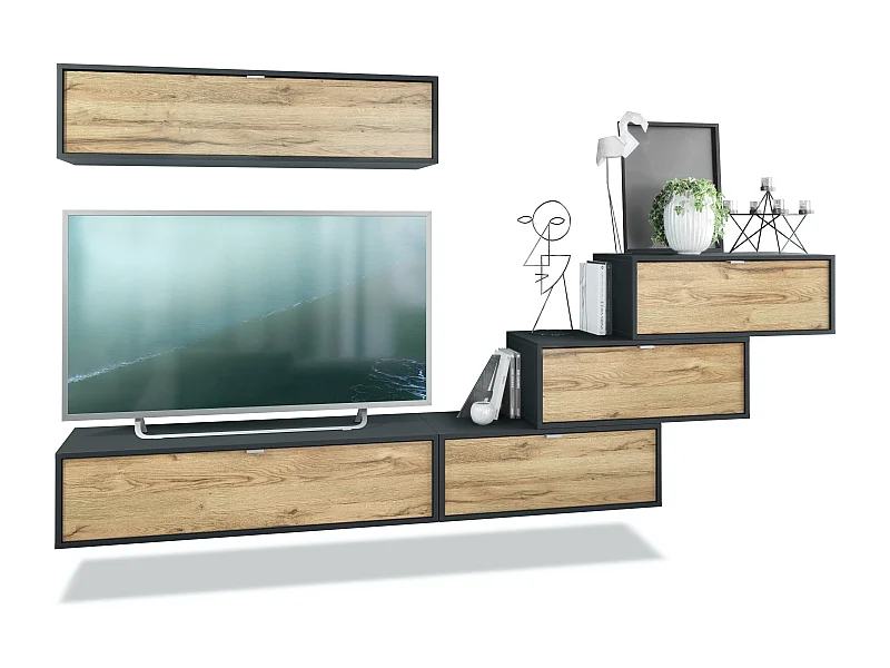 WOHNWAND Lana Fronten in Eiche Natur