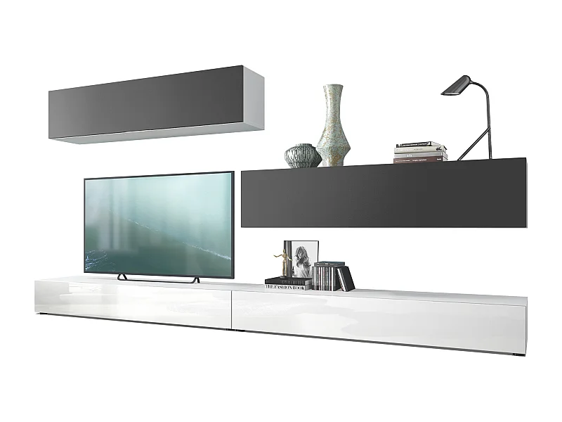 WOHNWAND Nublo Klappen in Schwarz matt