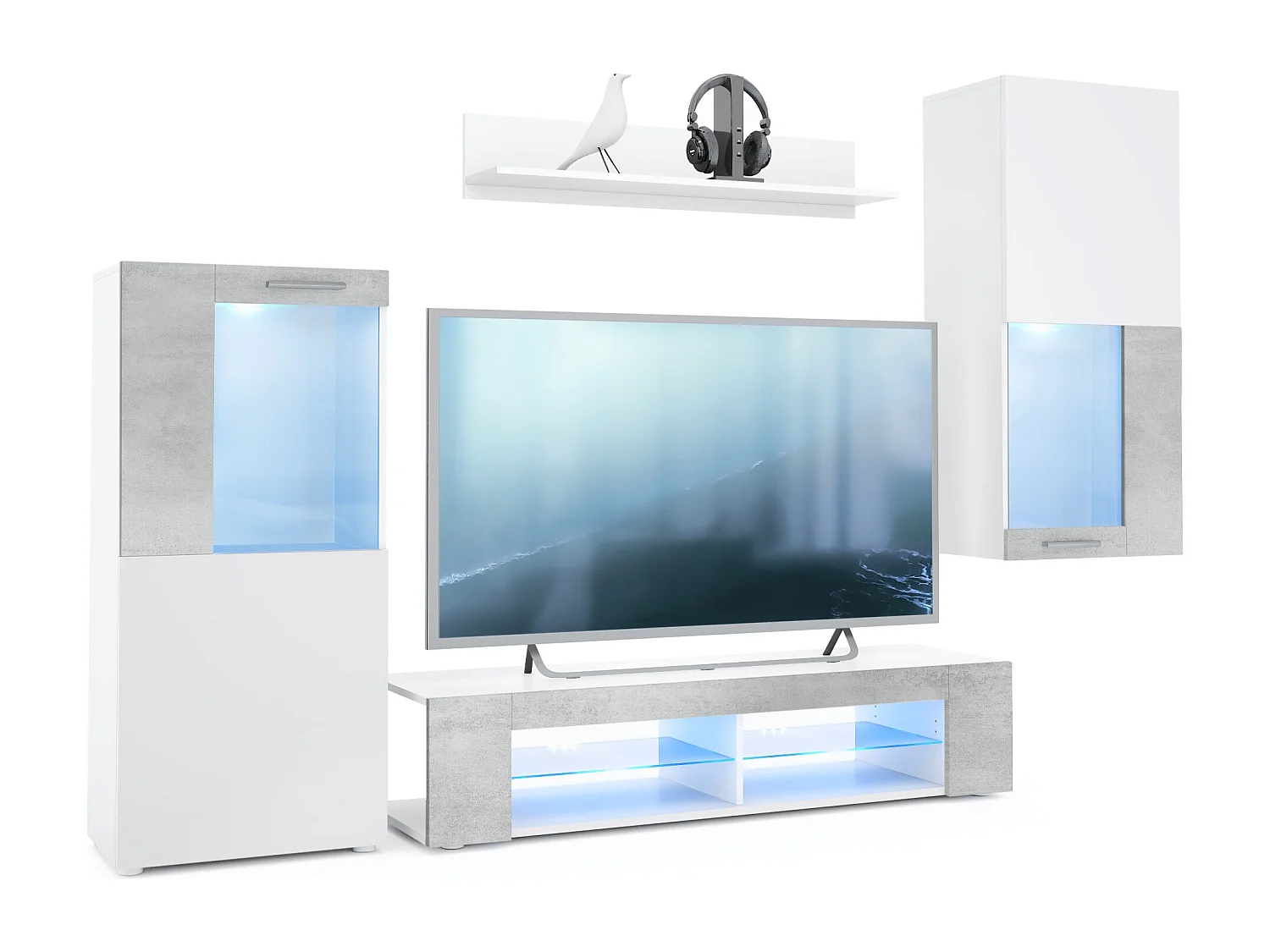 WOHNWAND Movie Absetzungen in Beton Oxid Optik