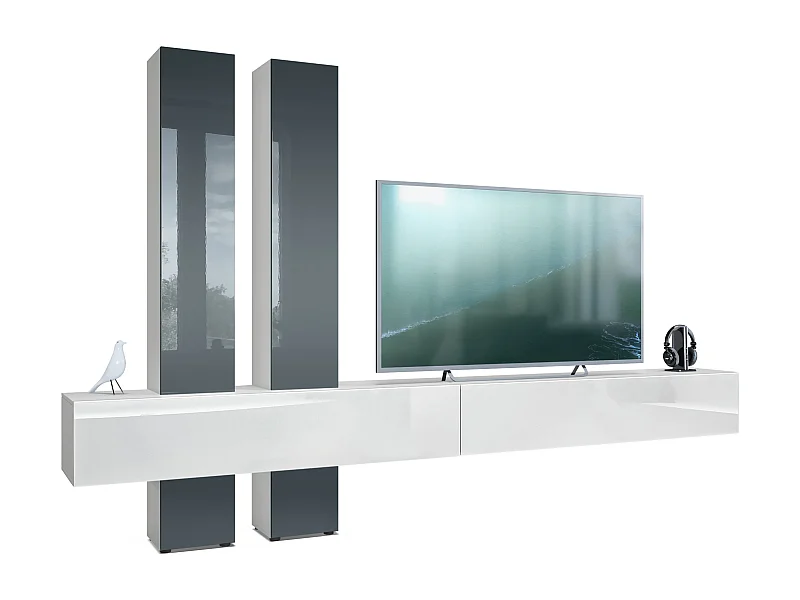 WOHNWAND Moja Türen in Grau Hochglanz