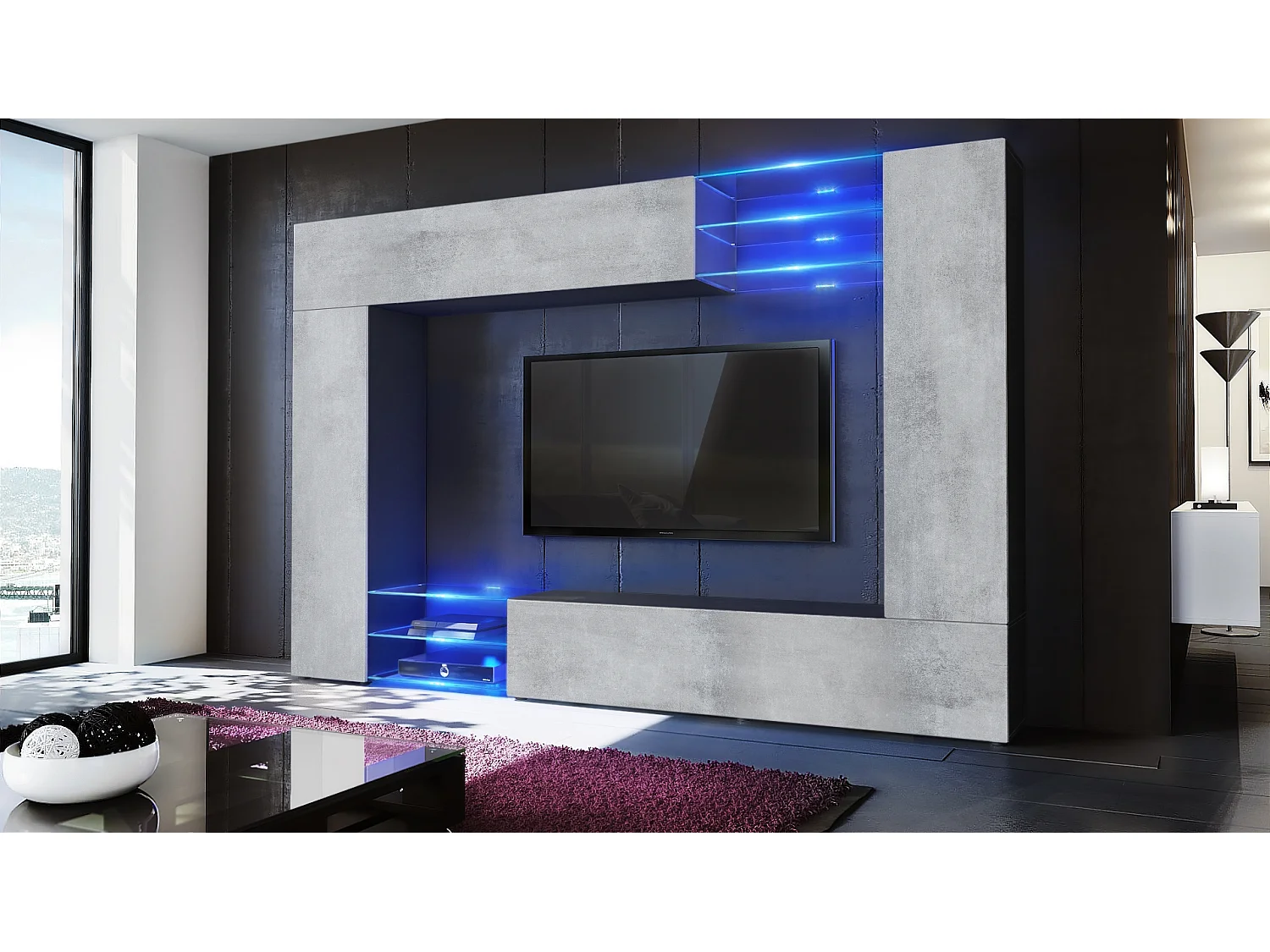 WOHNWAND Mirage Front in Beton Oxid Optik