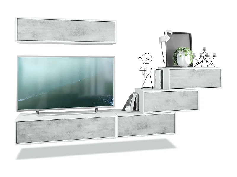 WOHNWAND Lana Fronten in Beton Oxid Optik