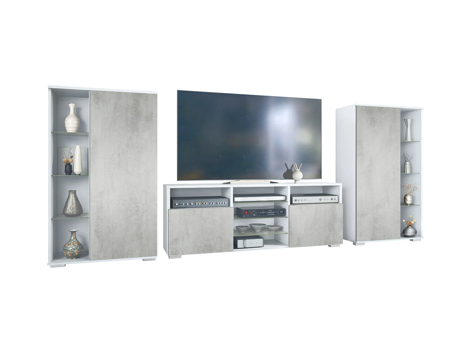 WOHNWAND Davos Beton Oxid Optik