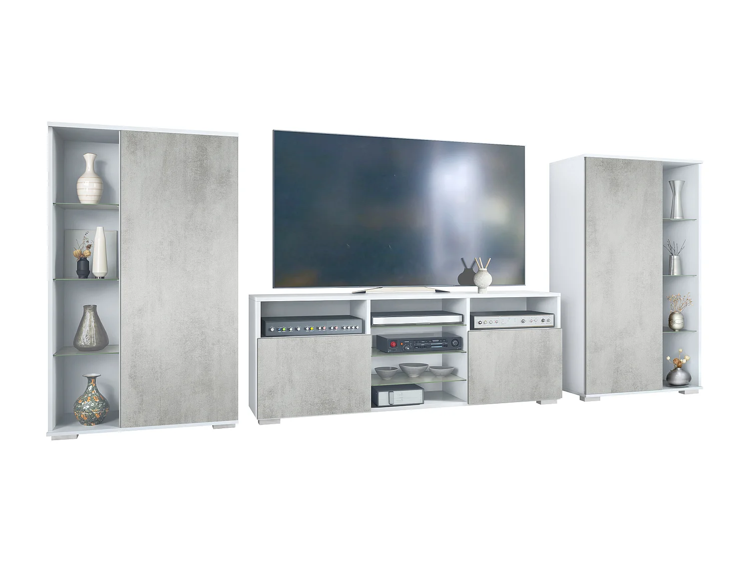 WOHNWAND Davos Beton Oxid Optik