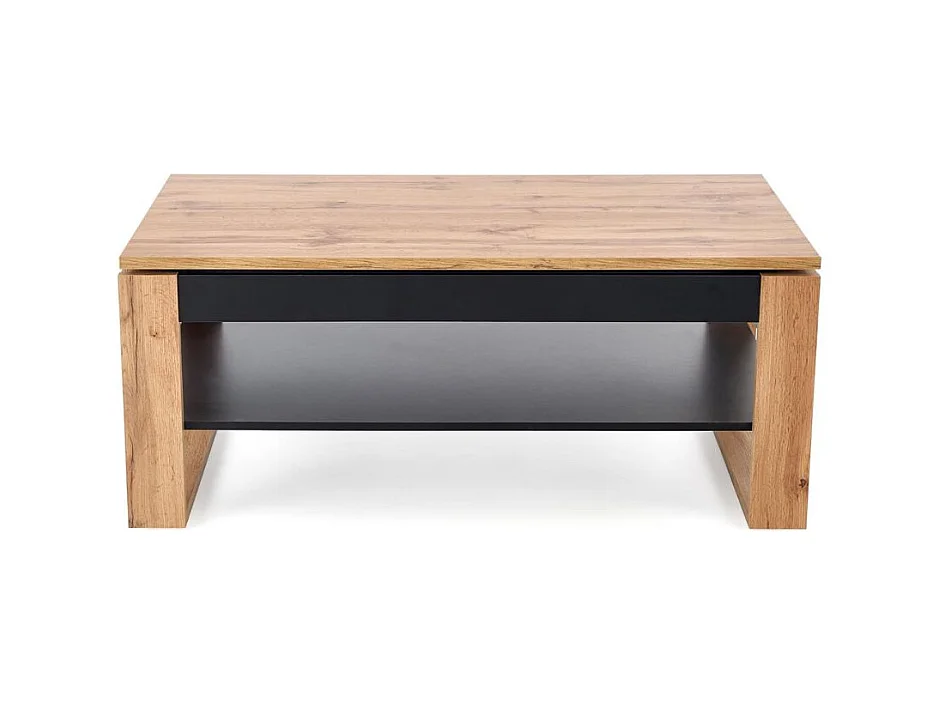 Table basse 120 x 65 m plateau relevable - noir et bois - GEMMA