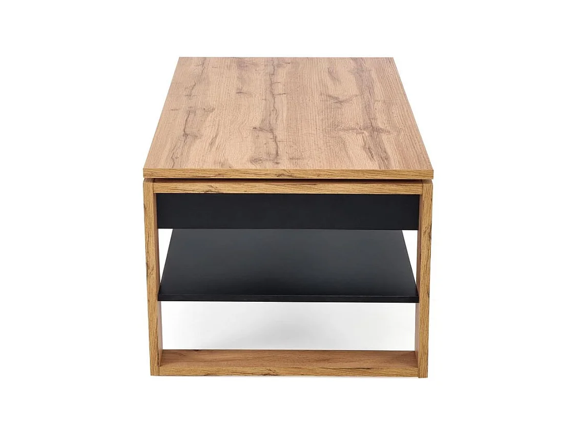 Table basse 120 x 60 m plateau relevable - noir et bois - GEMMA