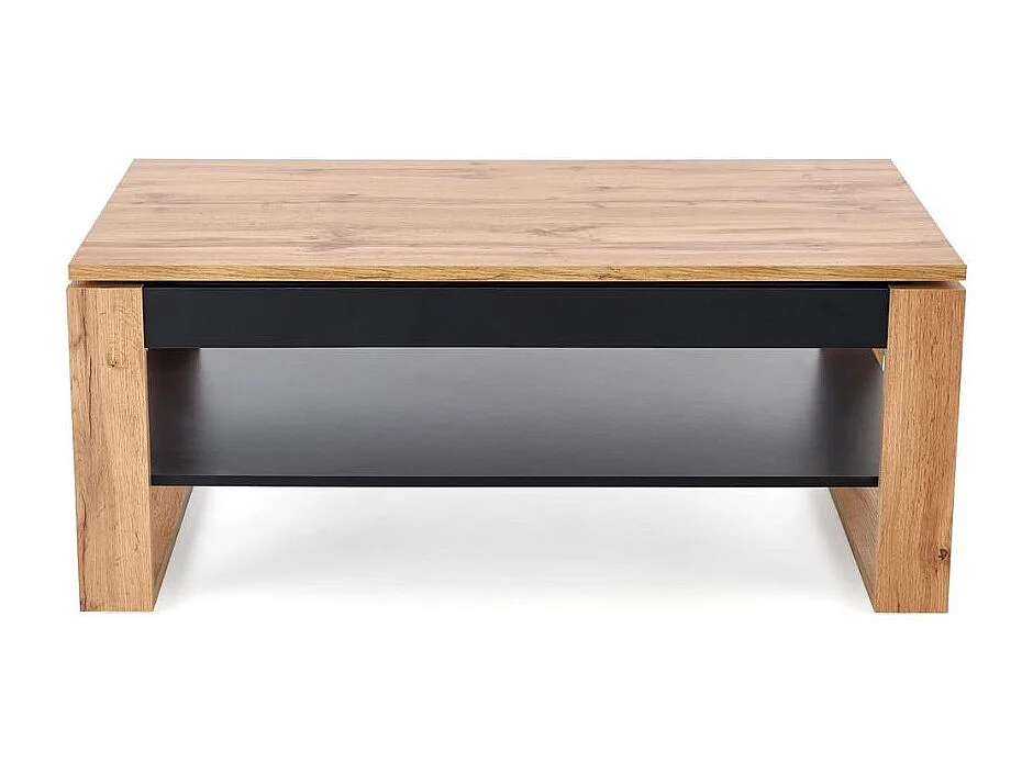 Table basse 120 x 65 m plateau relevable - noir et bois - GEMMA