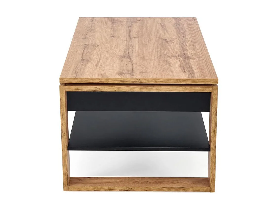Table basse 120 x 65 m plateau relevable - noir et bois - GEMMA