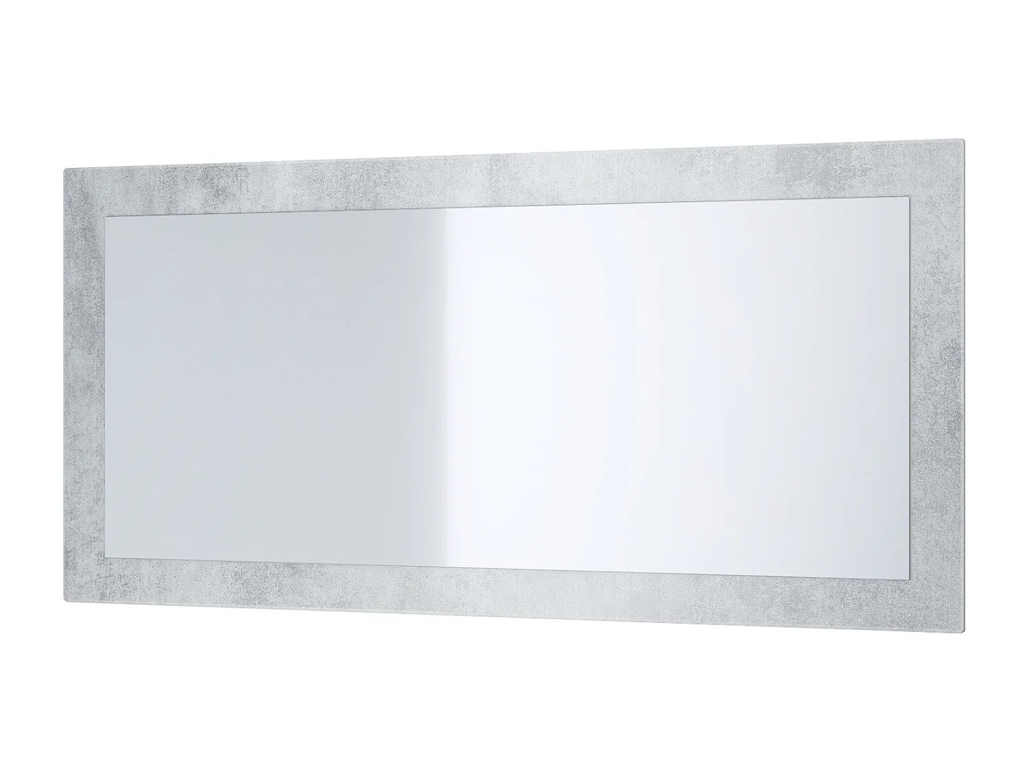 Miroir Lima, Miroir mural avec cadre de style moderne, Blanc haute brillance (89 x 45 cm)