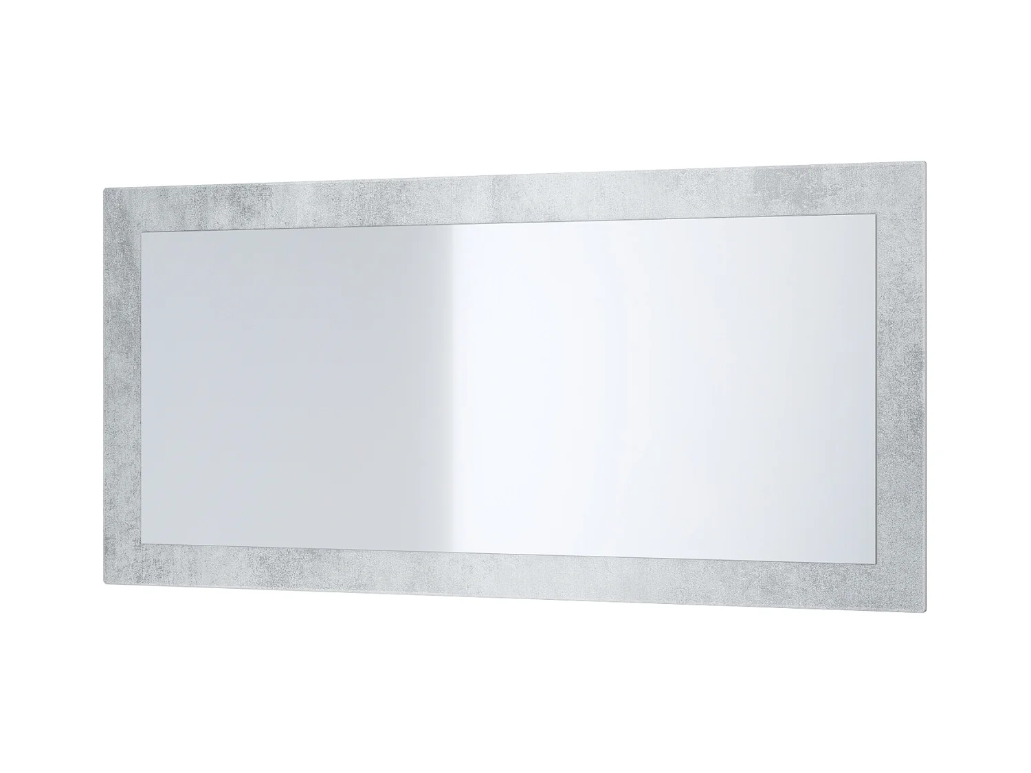 Miroir Lima, Miroir mural avec cadre de style moderne, Blanc haute brillance (89 x 45 cm)