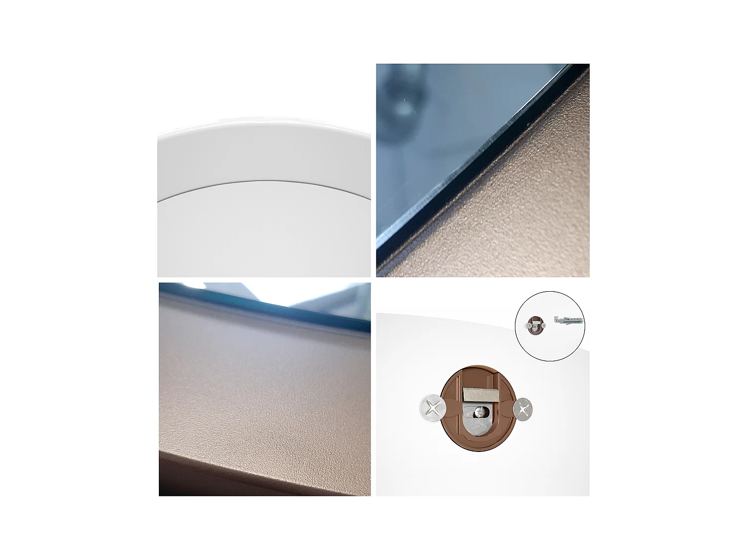 Miroir Globe Set 50 et 80 cm, 2 miroirs muraux ronds décoratifs pour l'entrée et le salon avec cadre en MDF noir mat