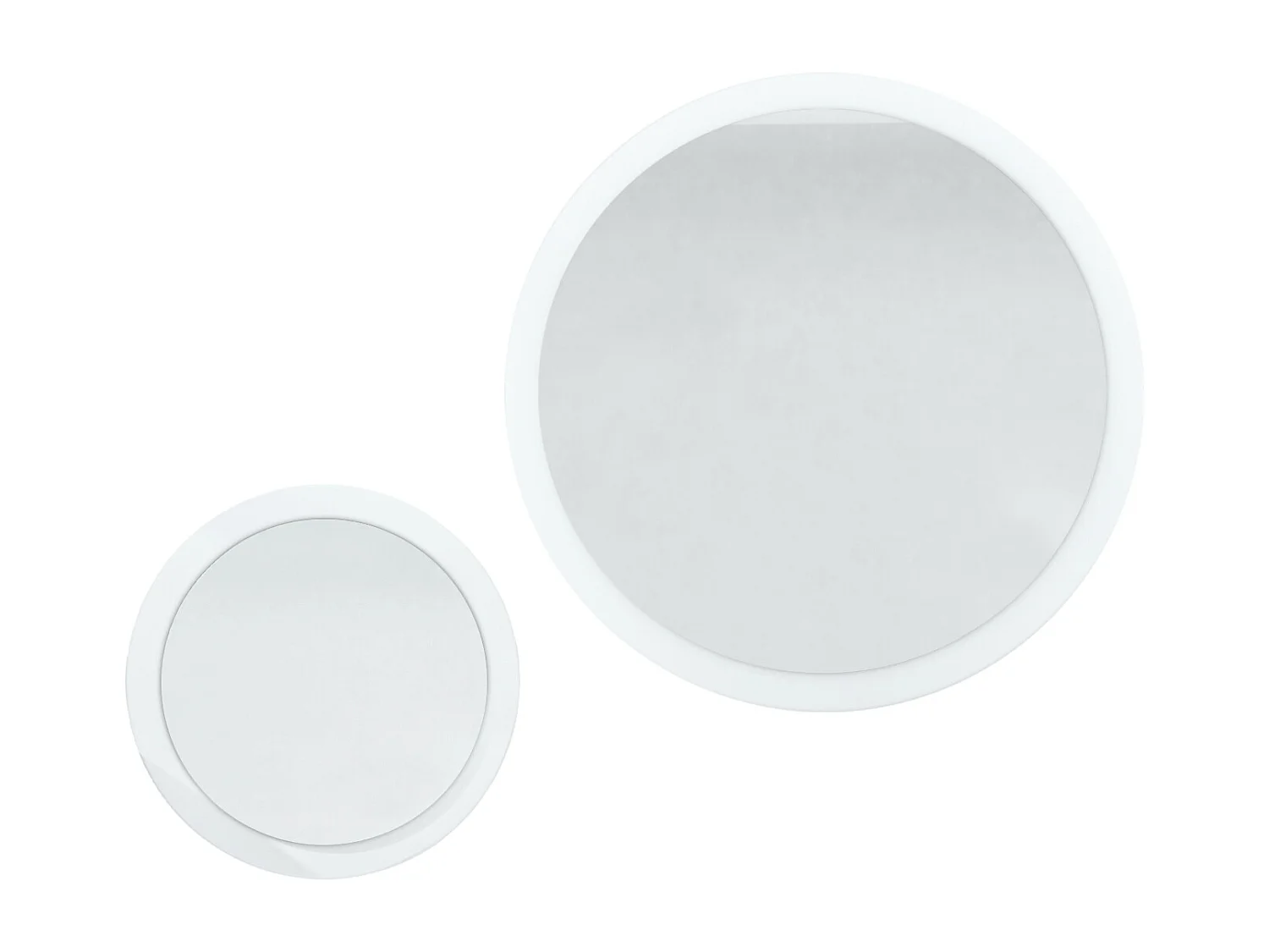 Miroir Globe Set 50 et 80 cm, 2 miroirs muraux ronds décoratifs pour l'entrée et le salon avec cadre en MDF noir mat