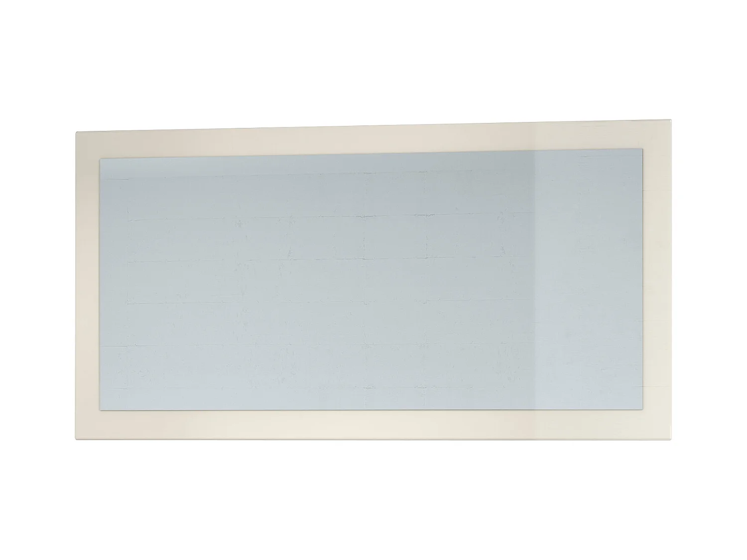 Miroir Lima, Miroir mural avec cadre de style moderne, Blanc haute brillance (110 x 52 cm)