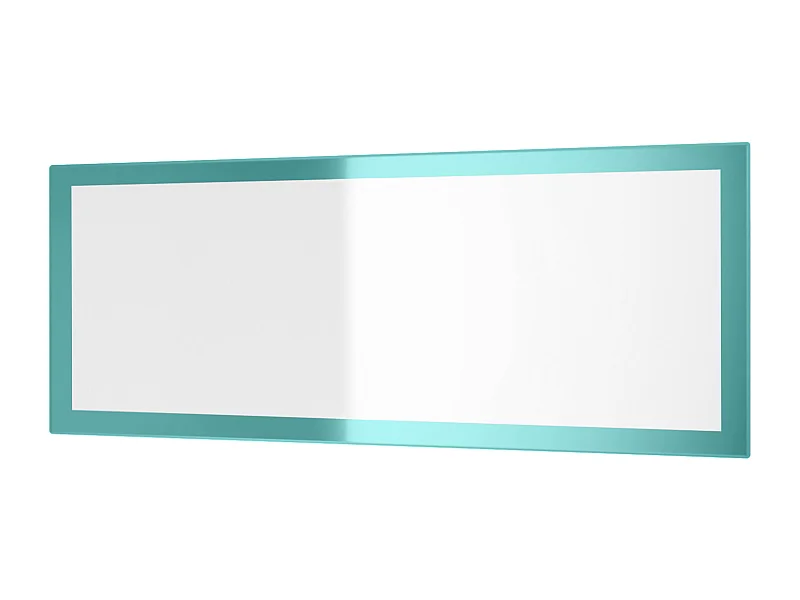 Miroir Lima, Miroir mural avec cadre de style moderne, Blanc haute brillance (139 x 55 cm)
