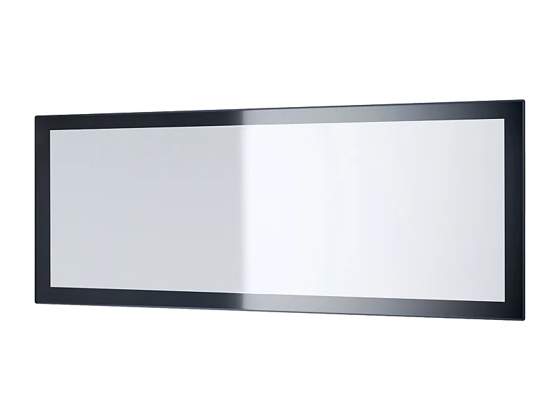 Miroir Lima, Miroir mural avec cadre de style moderne, Blanc haute brillance (139 x 55 cm)