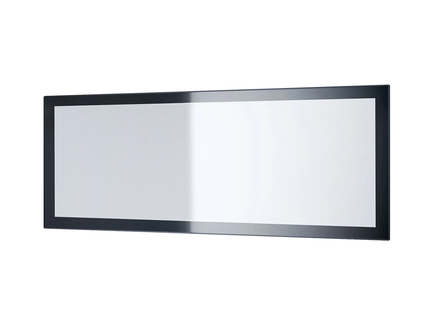 Miroir Lima, Miroir mural avec cadre de style moderne, Blanc haute brillance (139 x 55 cm)