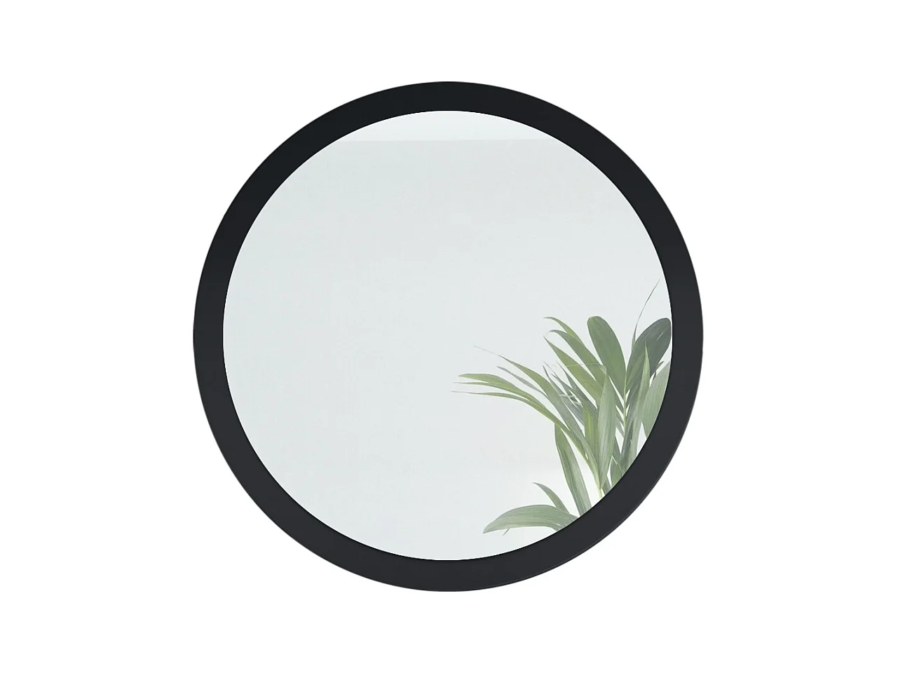 Globe Miroir 80 cm, Miroir Murale Rond Décoratif pour Couloir et Salon avec Cadre en MDF en noir mat