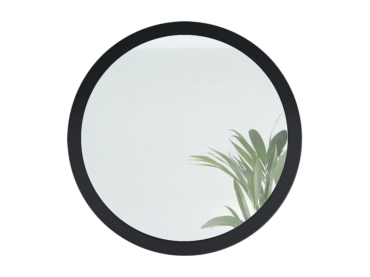 Globe Miroir 80 cm, Miroir Murale Rond Décoratif pour Couloir et Salon avec Cadre en MDF en noir mat