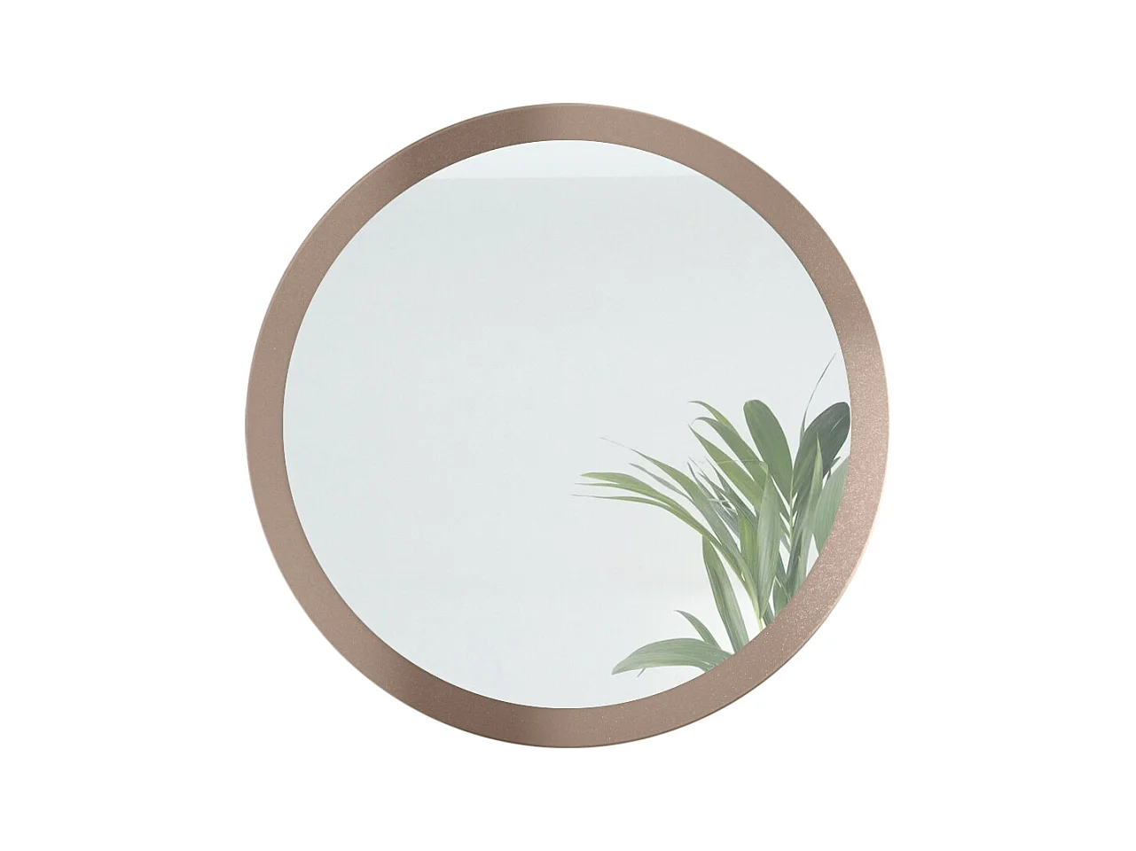 Globe Miroir 80 cm, Miroir Murale Rond Décoratif pour Couloir et Salon avec Cadre en MDF en aspect bronzé