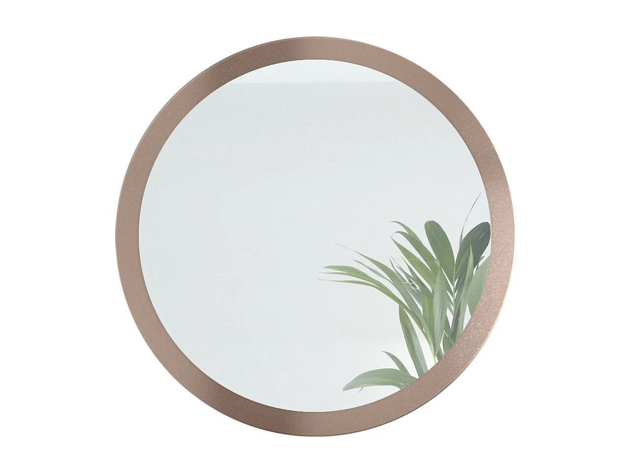 Globe Miroir 80 cm, Miroir Murale Rond Décoratif pour Couloir et Salon avec Cadre en MDF en aspect bronzé