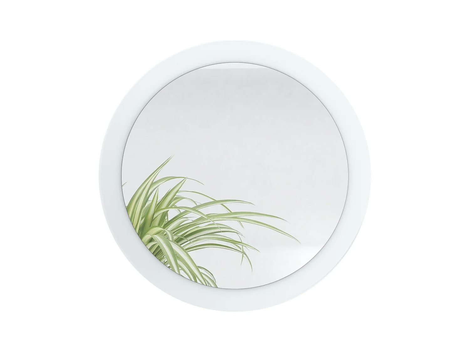 Globe Miroir 50 cm, Miroir Murale Rond Décoratif pour Couloir et Salon avec Cadre en MDF en blanc mat