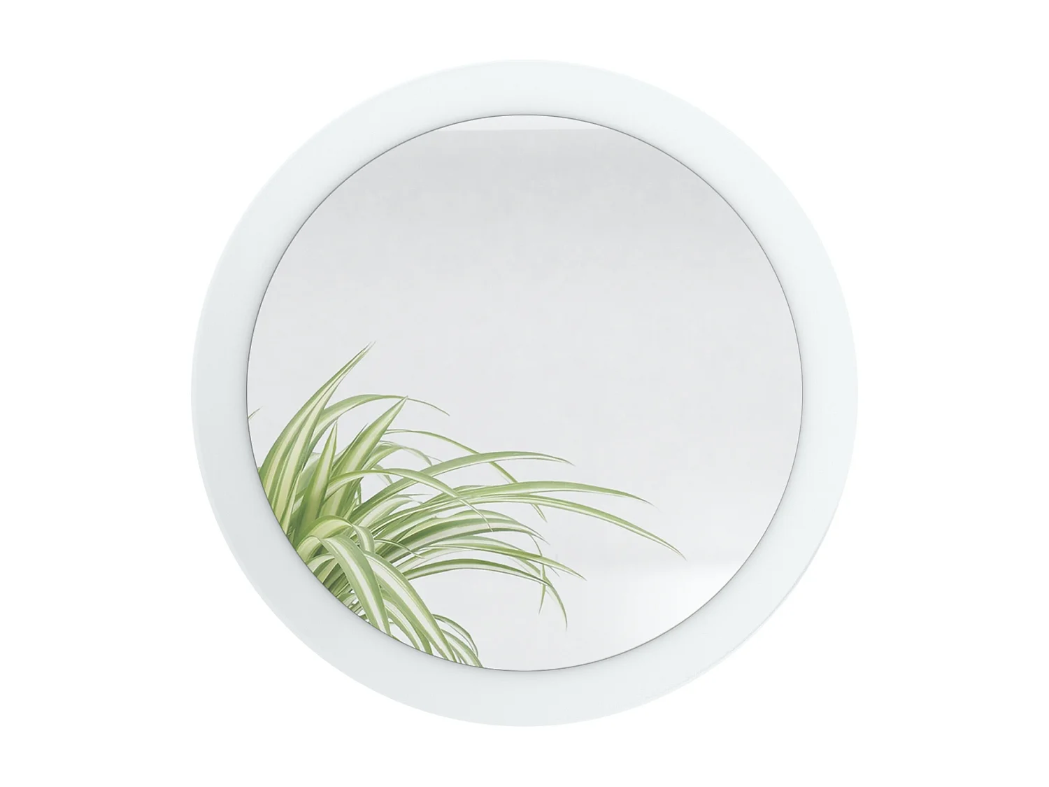 Globe Miroir 50 cm, Miroir Murale Rond Décoratif pour Couloir et Salon avec Cadre en MDF en blanc mat