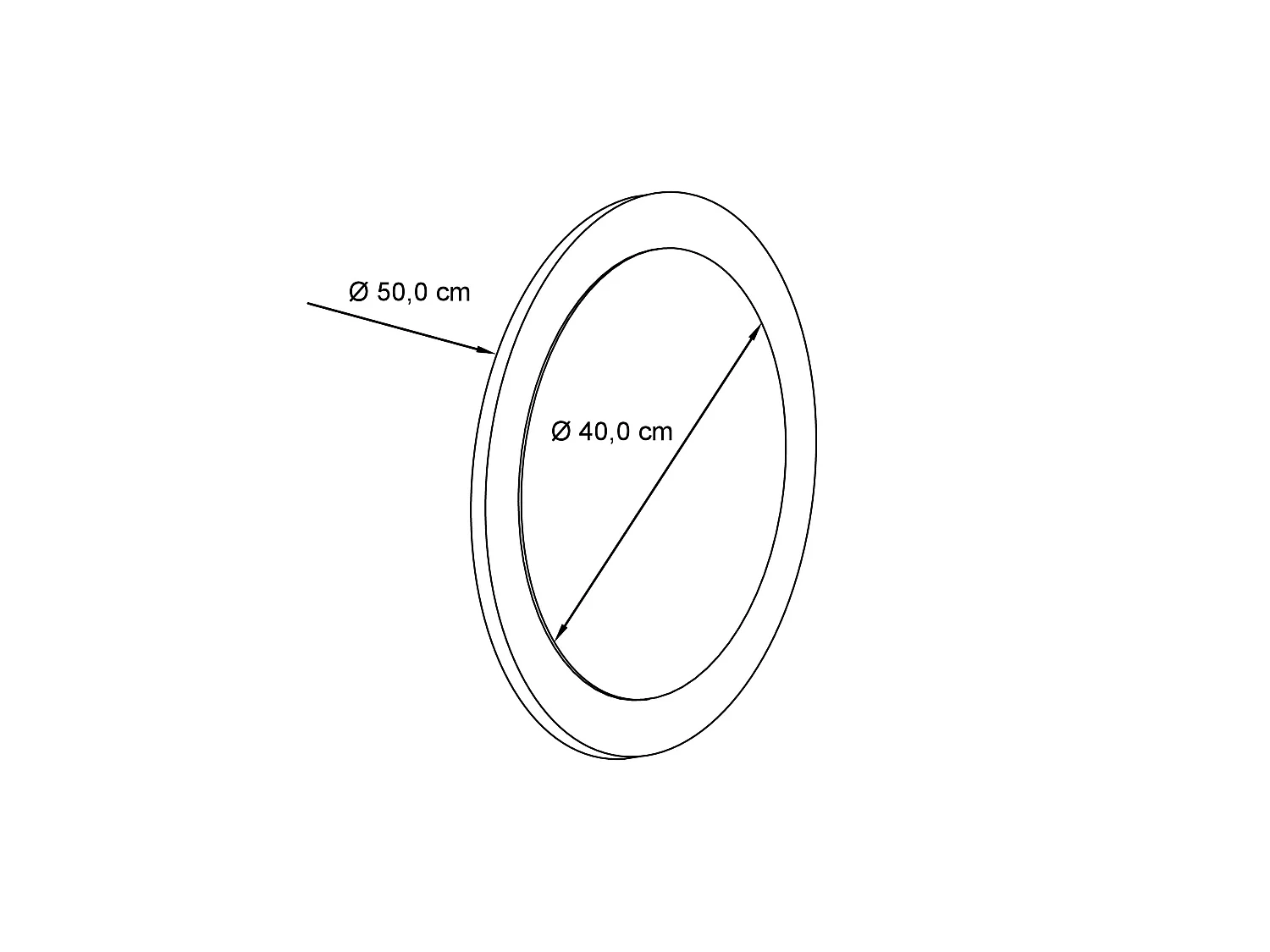 Globe Miroir 50 cm, Miroir Murale Rond Décoratif pour Couloir et Salon avec Cadre en MDF en blanc mat
