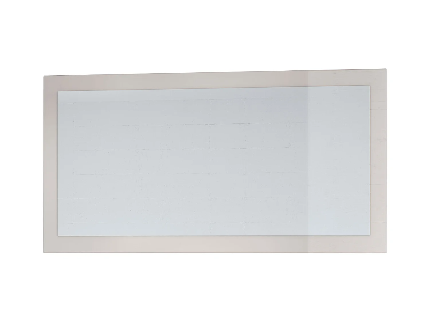 Miroir Lima, Miroir mural avec cadre de style moderne, Blanc haute brillance (110 x 52 cm)