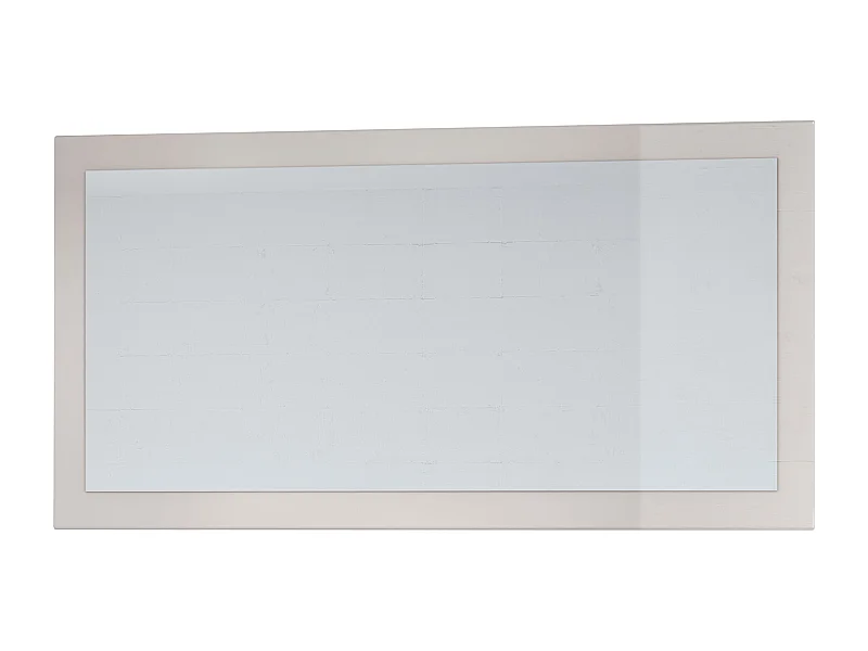 Miroir Lima, Miroir mural avec cadre de style moderne, Blanc haute brillance (110 x 52 cm)