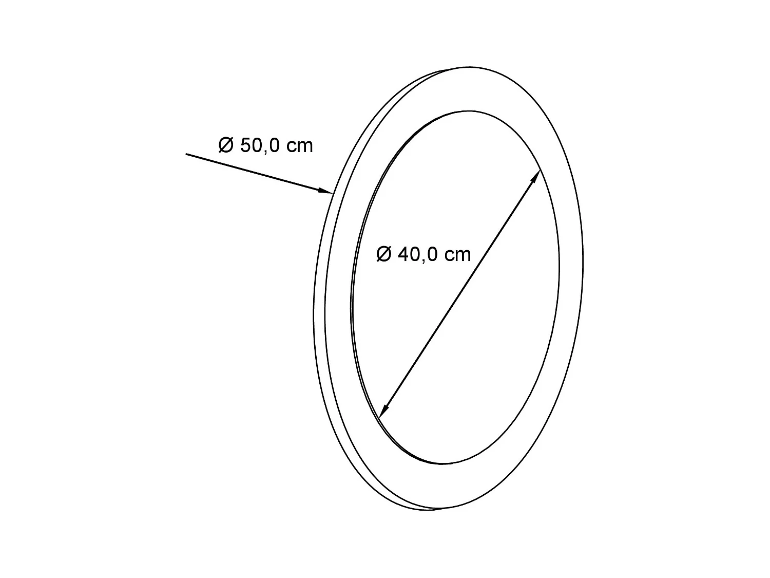 Miroir Globe 50 cm, lot de 3, miroirs muraux ronds décoratifs pour l'entrée et le salon avec cadre en MDF aspect bronzé