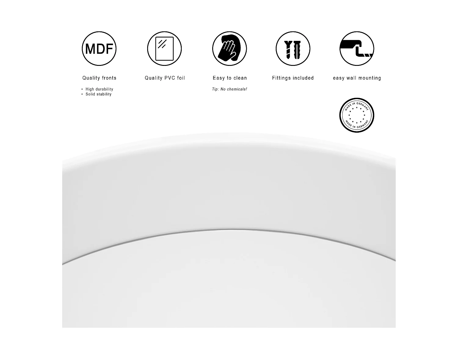 Globe Miroir 80 cm, Miroir Murale Rond Décoratif pour Couloir et Salon avec Cadre en MDF en noir haute brillance