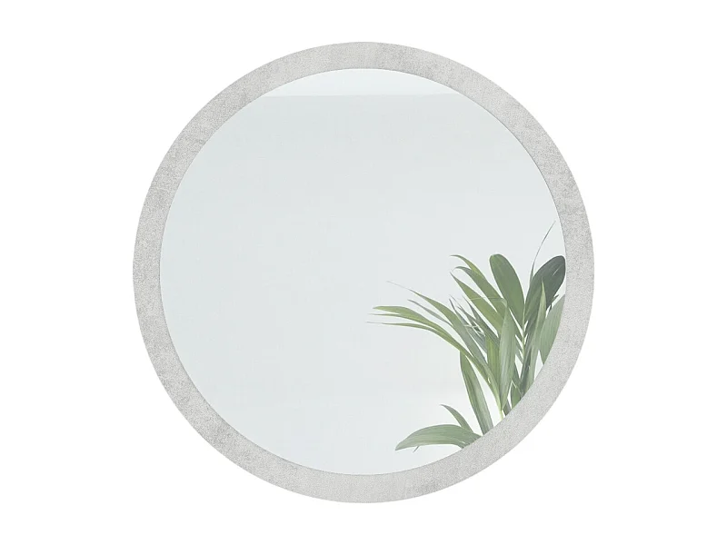 Espejo Globe 80 cm, Espejo de Pared Redondo Decorativo para Recibidor y Sala de Estar con Marco de MDF en hormigón oxidado