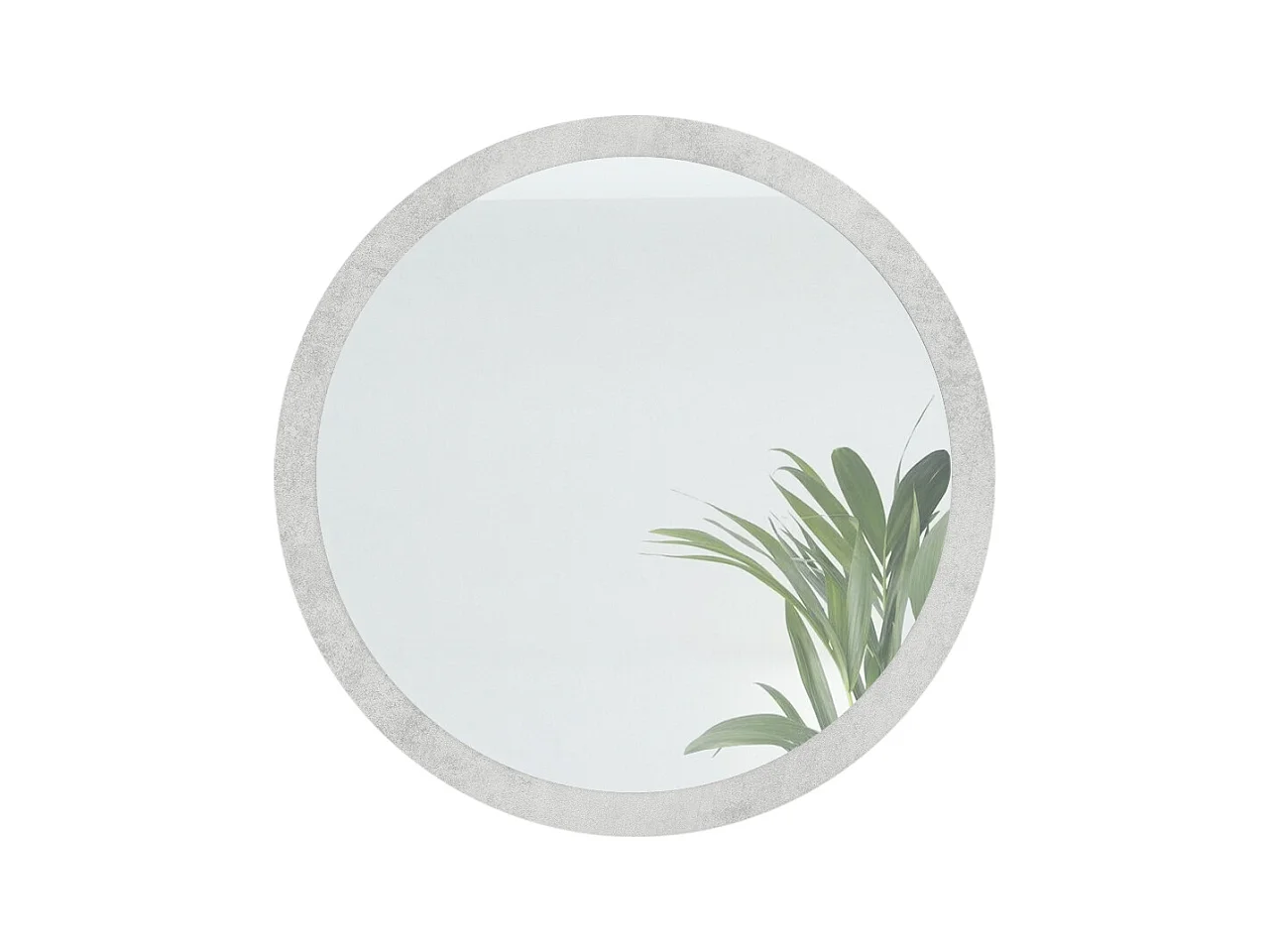 Globe Miroir 80 cm, Miroir Murale Rond Décoratif pour Couloir et Salon avec Cadre en MDF en aspect béton oxyde