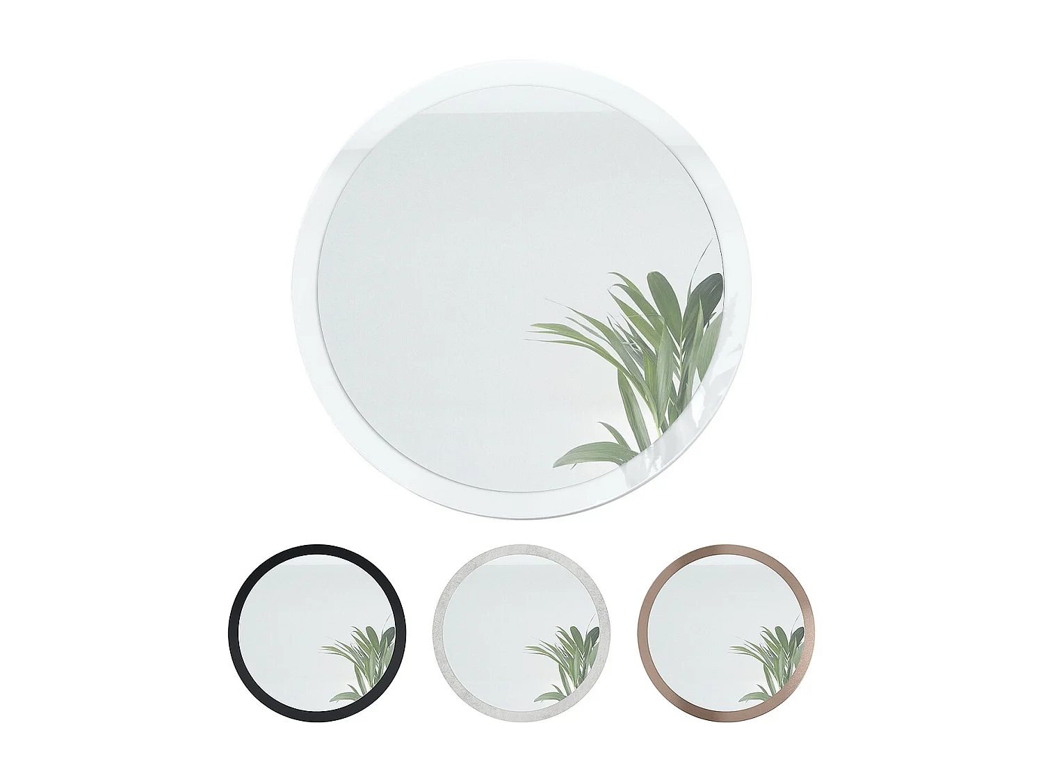 Globe Miroir 80 cm, Miroir Murale Rond Décoratif pour Couloir et Salon avec Cadre en MDF en aspect béton oxyde