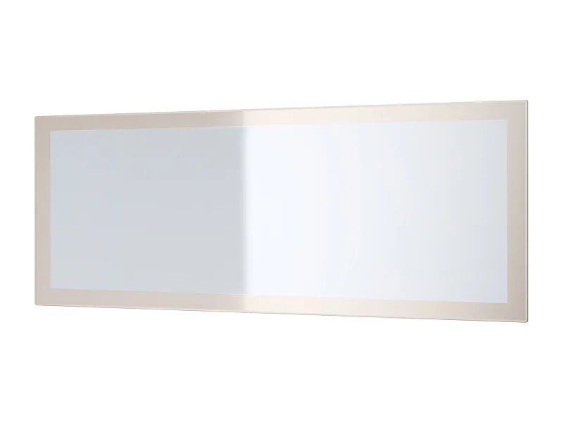 Miroir Lima, Miroir mural avec cadre de style moderne, Blanc haute brillance (139 x 55 cm)