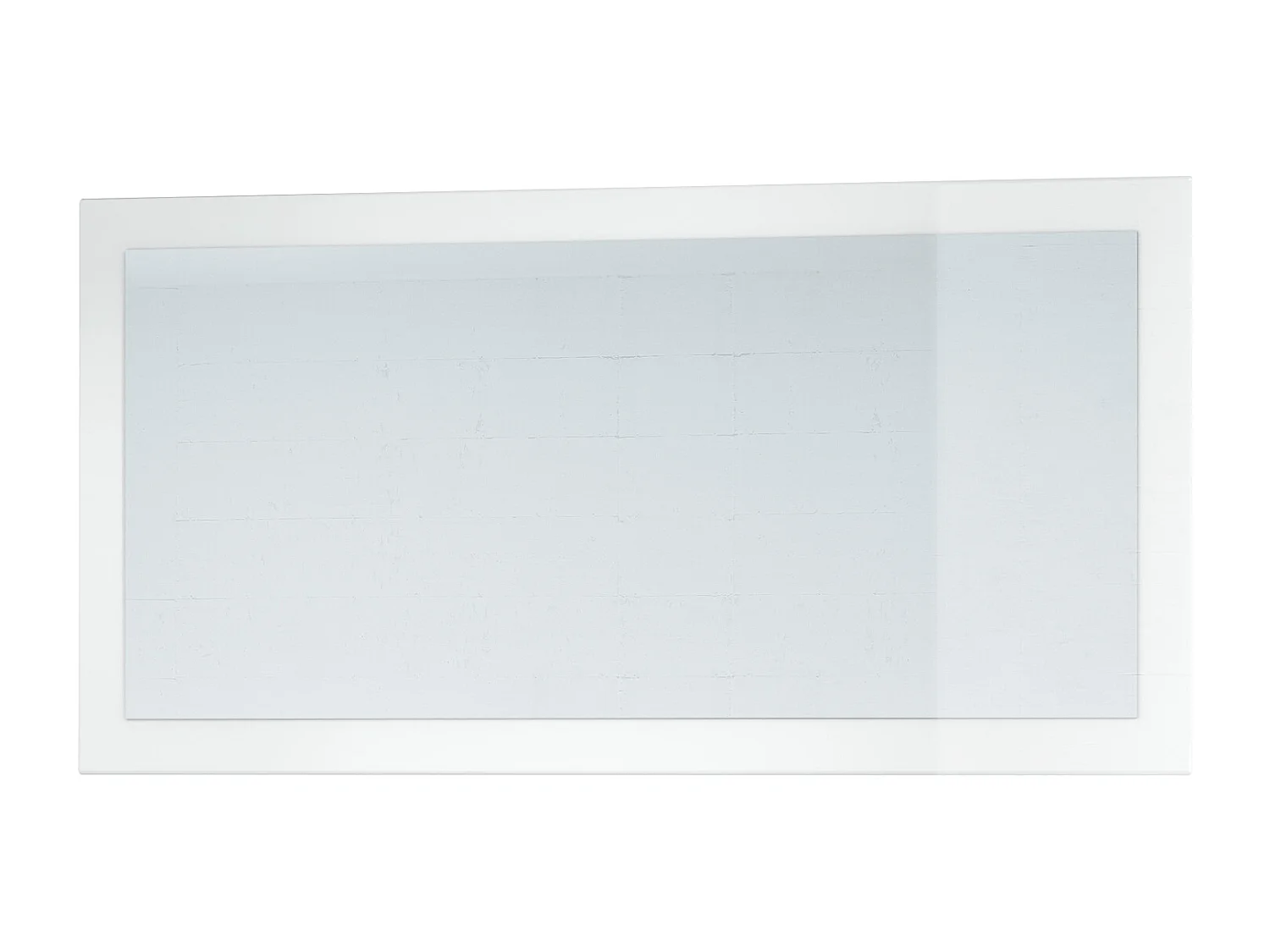 Miroir Lima, Miroir mural avec cadre de style moderne, Blanc haute brillance (110 x 52 cm)