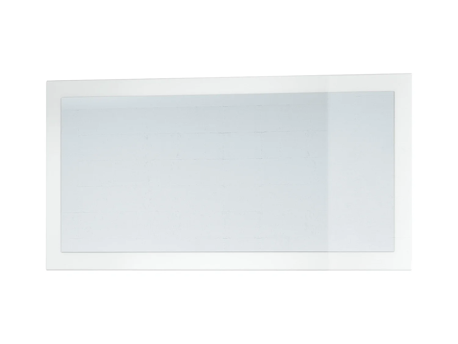 Miroir Lima, Miroir mural avec cadre de style moderne, Blanc haute brillance (110 x 52 cm)