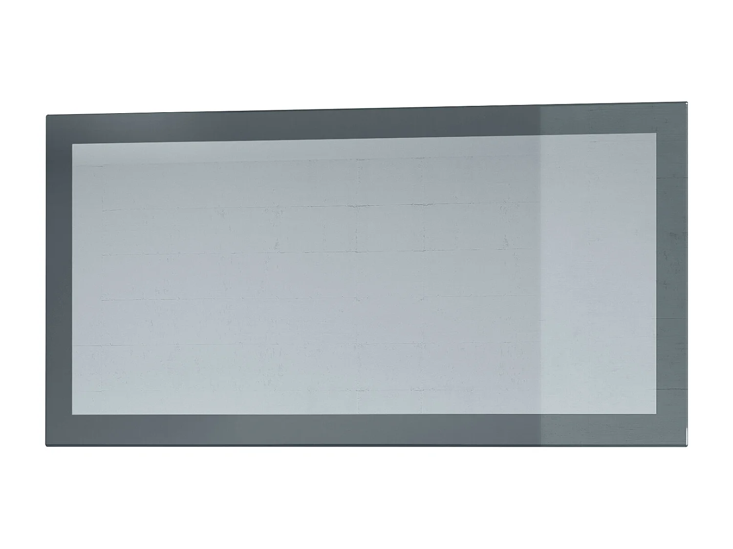 Miroir Lima, Miroir mural avec cadre de style moderne, Blanc haute brillance (110 x 52 cm)