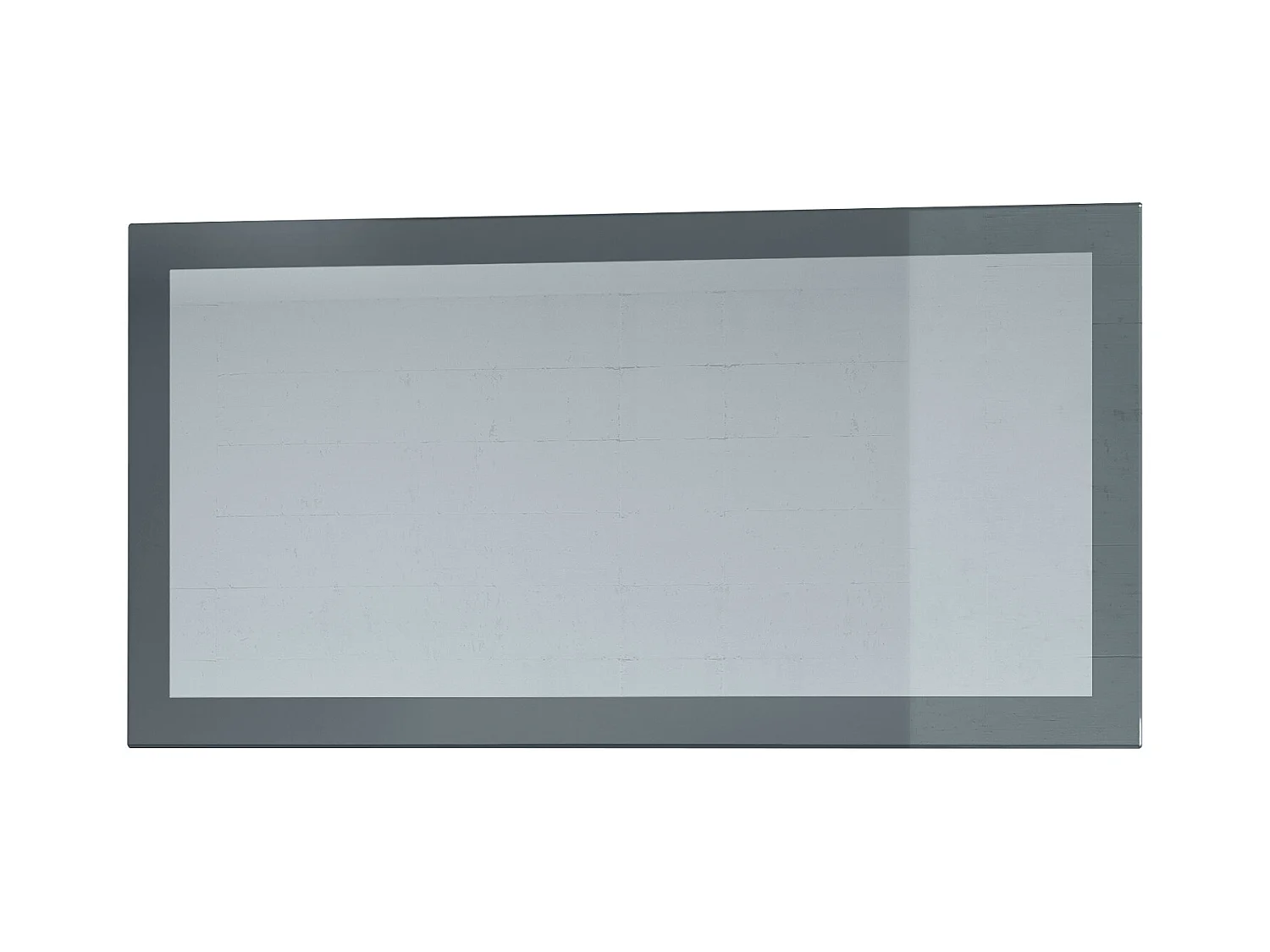 Miroir Lima, Miroir mural avec cadre de style moderne, Blanc haute brillance (110 x 52 cm)