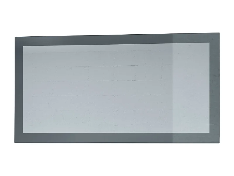 Miroir Lima, Miroir mural avec cadre de style moderne, Blanc haute brillance (110 x 52 cm)