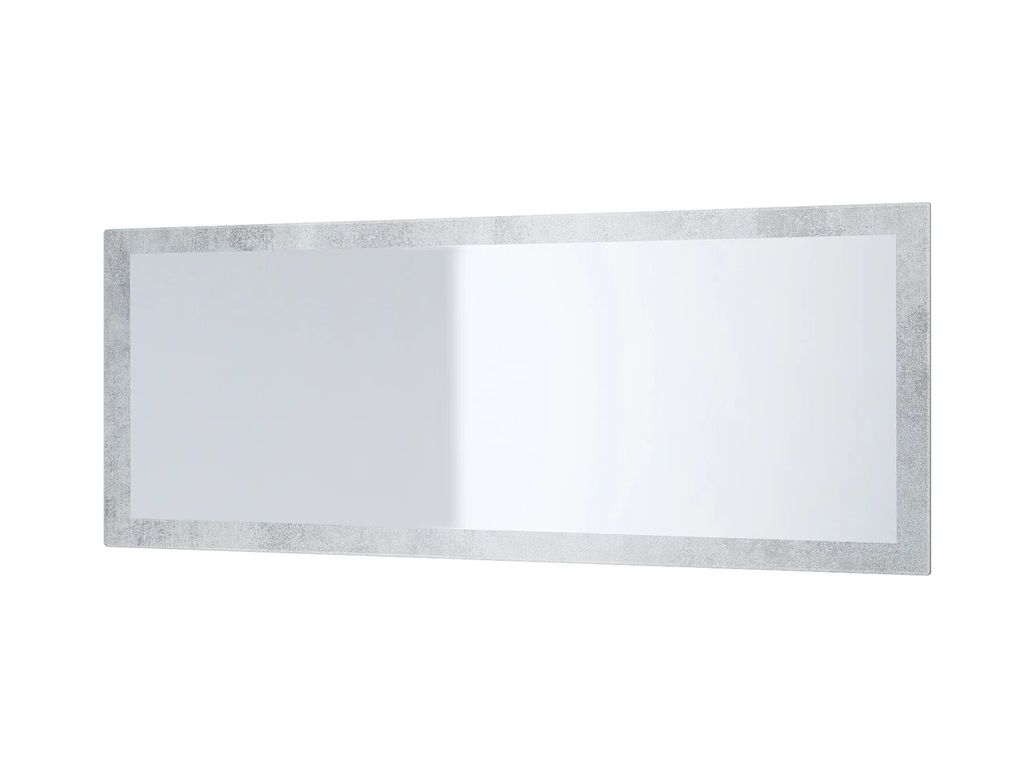 Miroir Lima, Miroir mural avec cadre de style moderne, Blanc haute brillance (139 x 55 cm)