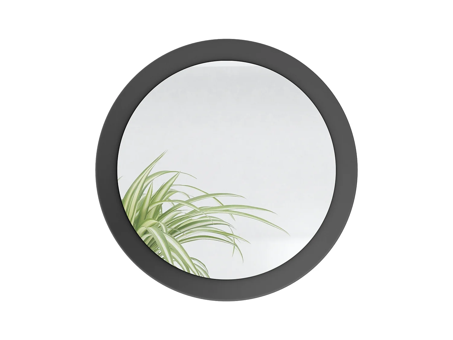 Globe Miroir 50 cm, Miroir Murale Rond Décoratif pour Couloir et Salon avec Cadre en MDF en noir mat