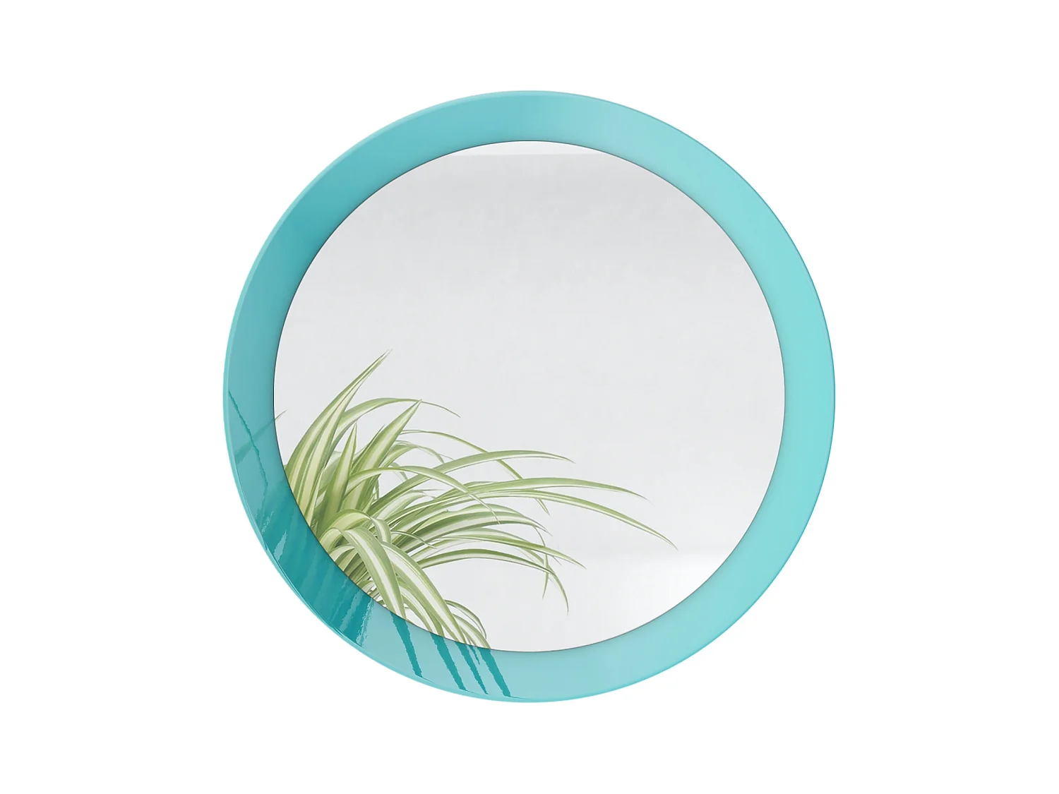 Globe Miroir 50 cm, Miroir Murale Rond Décoratif pour Couloir et Salon avec Cadre en MDF en turquoise haute brillance