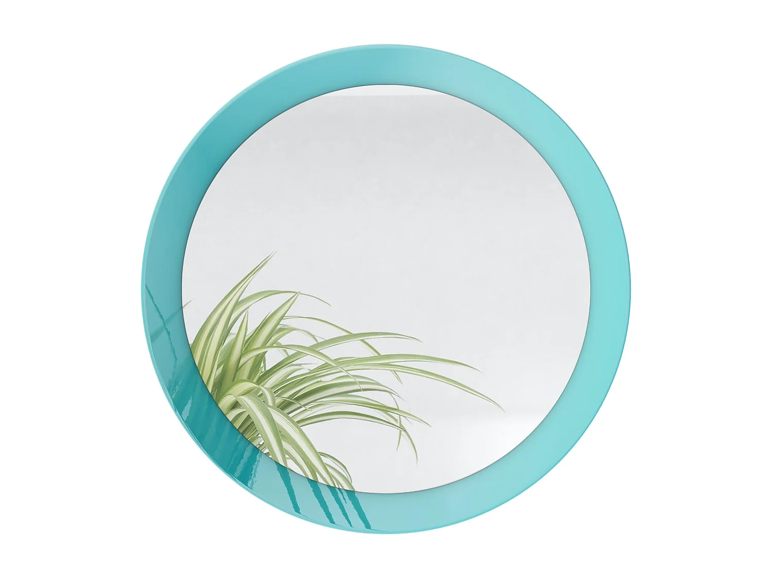 Globe Miroir 50 cm, Miroir Murale Rond Décoratif pour Couloir et Salon avec Cadre en MDF en turquoise haute brillance
